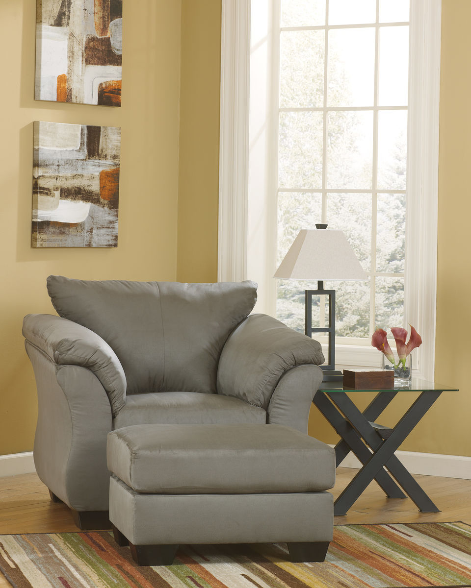 Darcy - 2 Pc. - Chair with Ottoman - Cobblestone