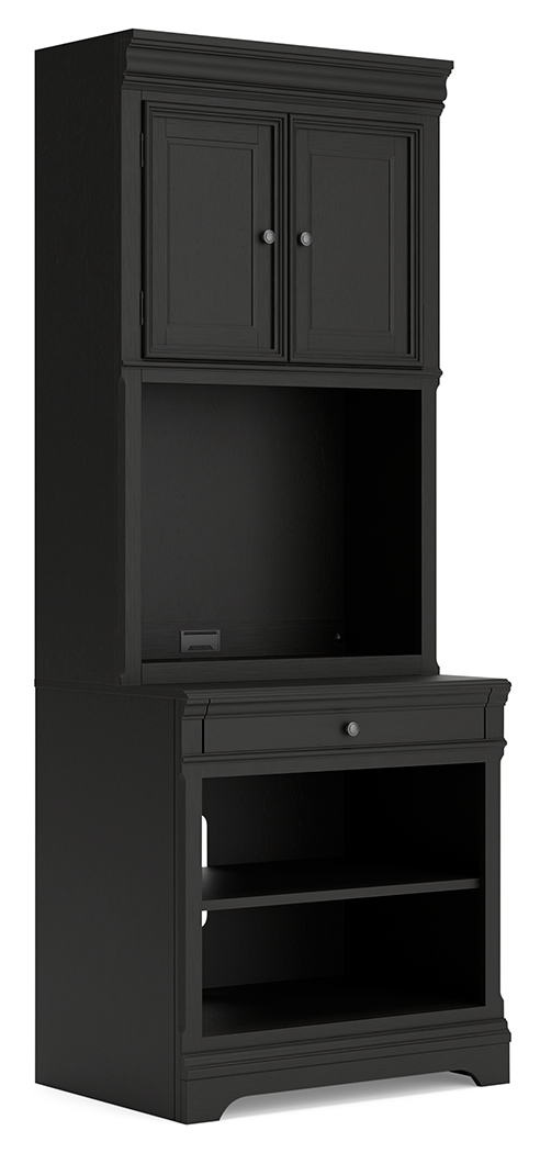 Beckincreek - Bookcase With Door Hutch - Black