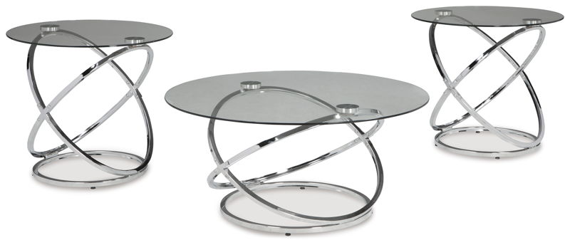 Hollynyx - Occasional Table Set (Set of 3) - Chrome Finish