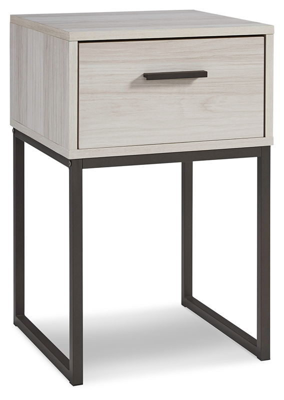 Socalle - One Drawer Night Stand - Vinyl-Wrapped - Light Natural