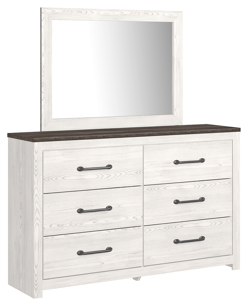 Gerridan - Dresser, Mirror - White / Gray