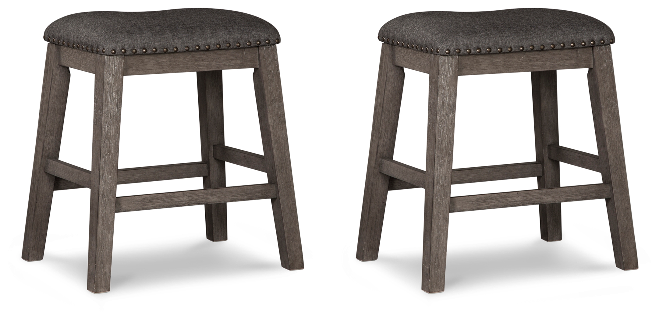 Caitbrook - Upholstered Stool (Set of 2) - Gray