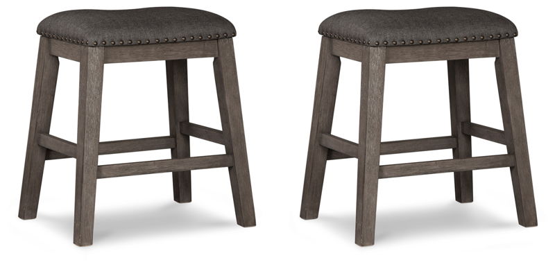 Caitbrook - Upholstered Stool (Set of 2) - Gray