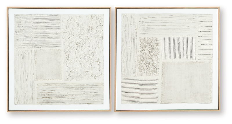 Andorfield - Wall Art Set (Set of 2) - Beige / Black / White