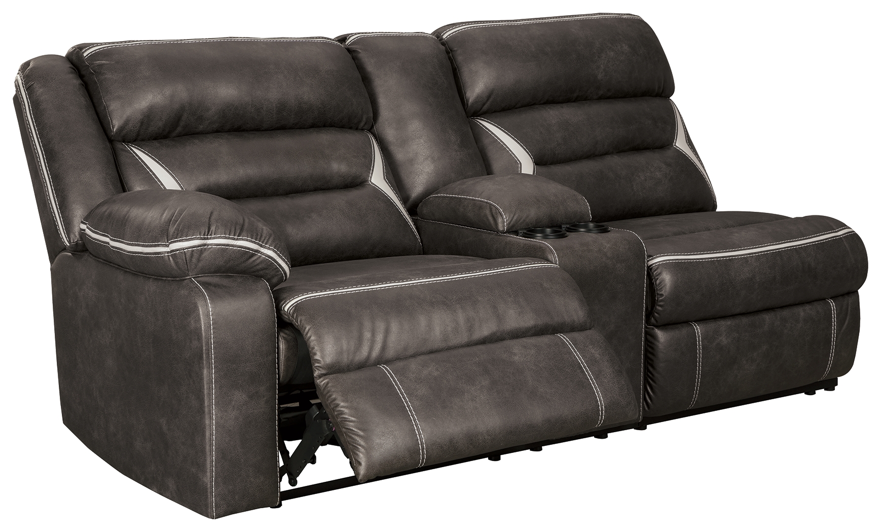Kincord - Laf Rec Power Sofa W/Console - Midnight