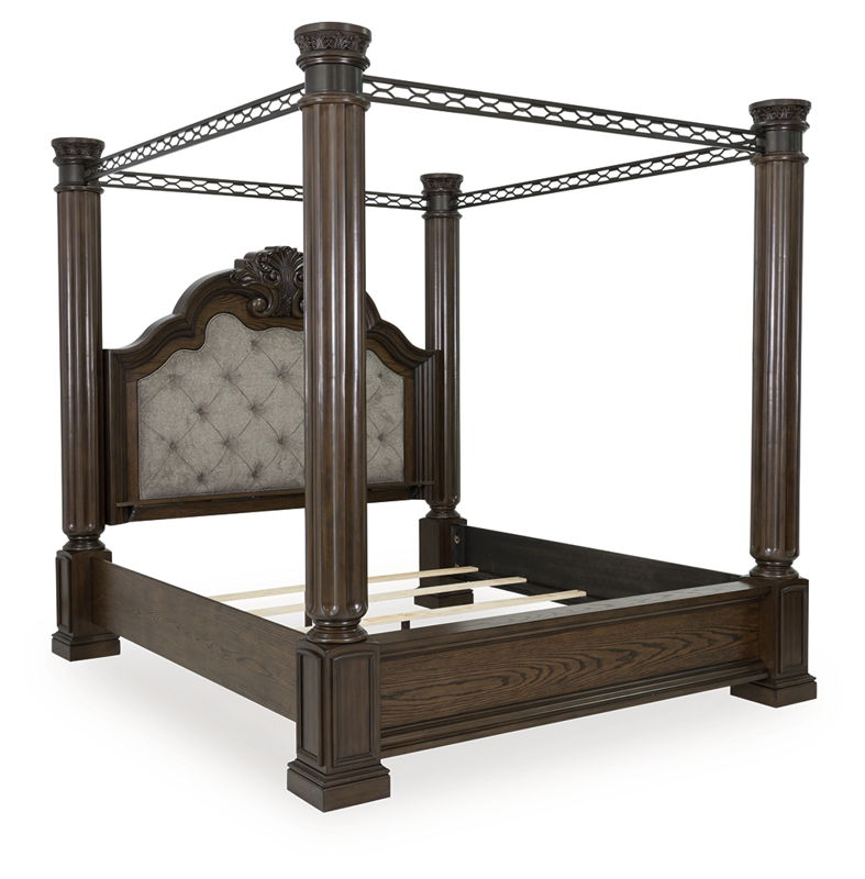 Maylee - King Canopy Bed - Dark Brown