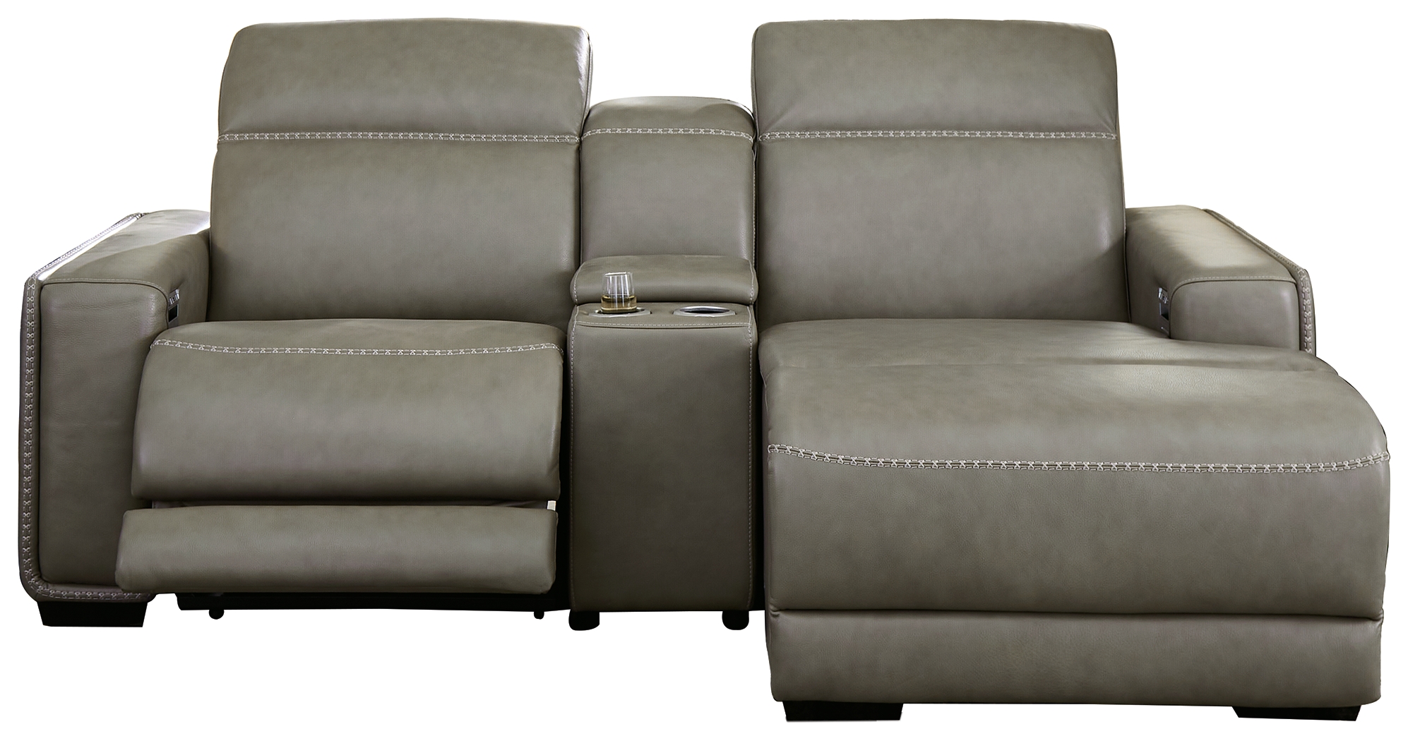 Correze - 3-Piece Power Reclining Sectional With RAF Back Chaise - Gray