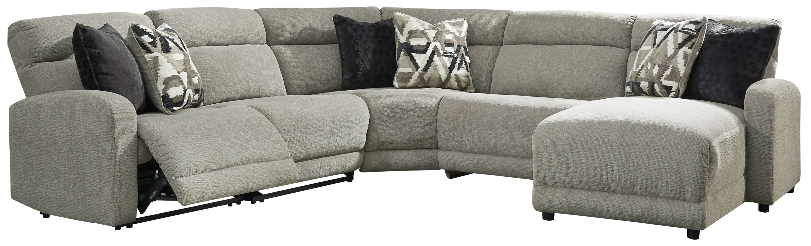 Colleyville - 5-Piece Power Reclining Sectional - Stone