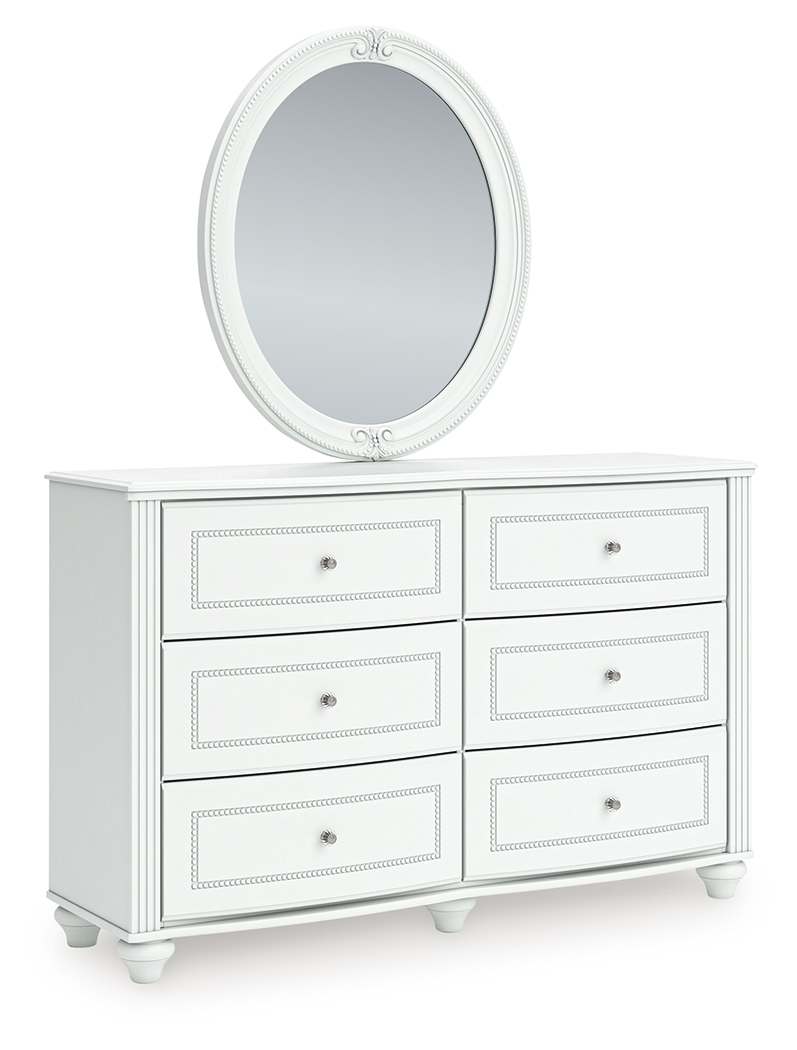 Kozlani - Dresser And Mirror - White