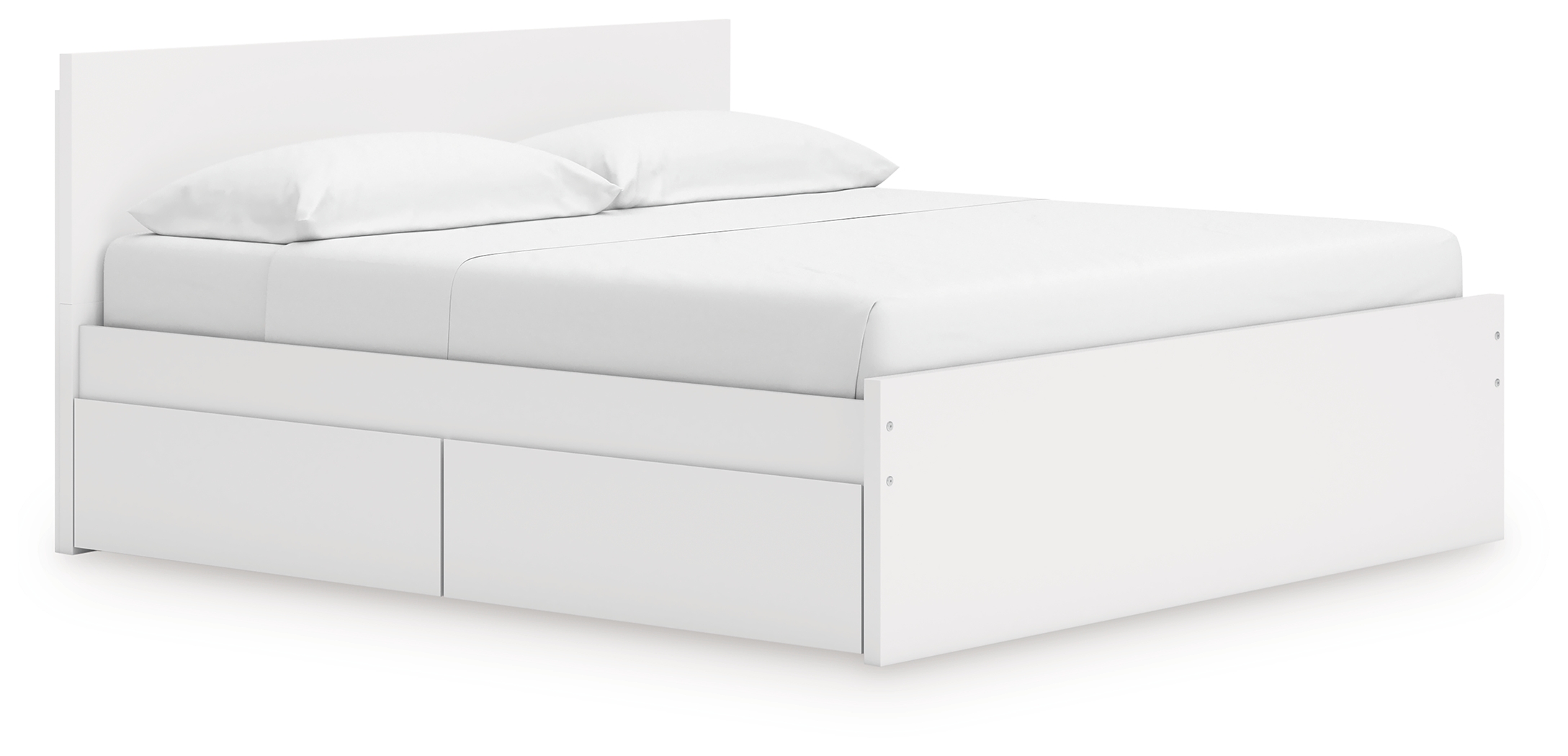 Onita - King Panel Platform Bed With 2 Side Storage - White