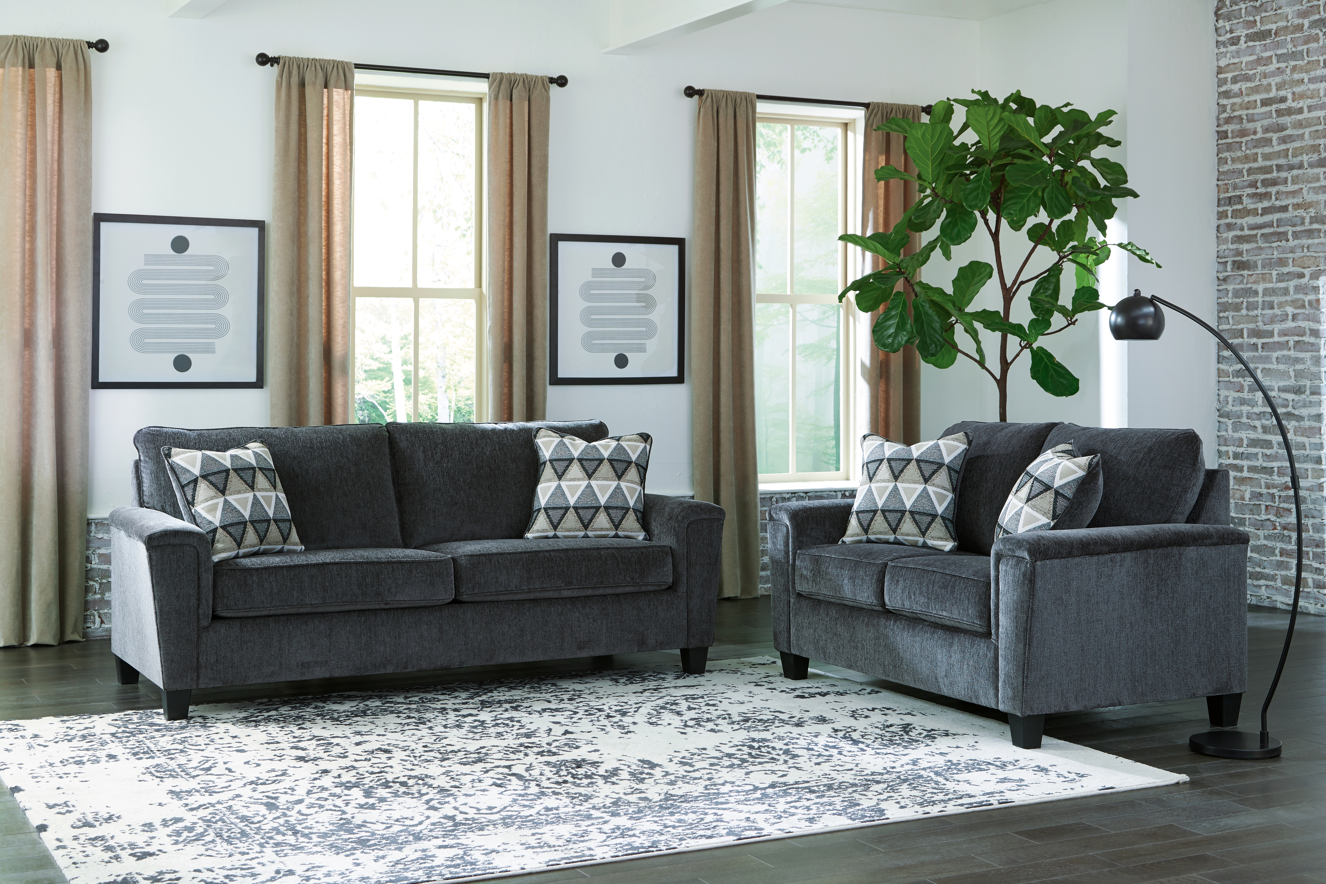 Abinger - 2 Pc. - Sofa, Loveseat - Smoke