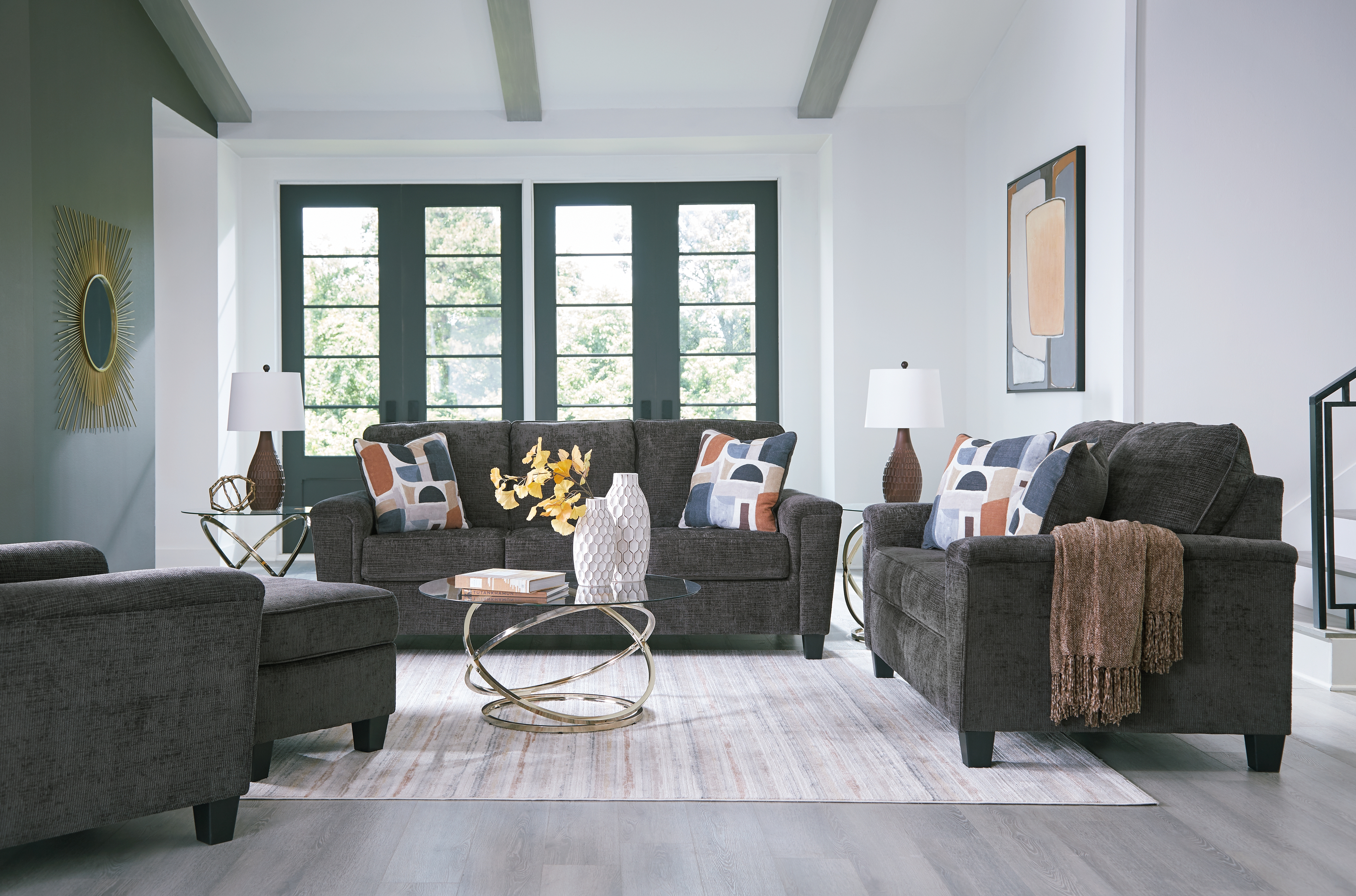 Erinslane - 4 Pc. - Sofa, Loveseat, Chair, Ottoman - Dusk