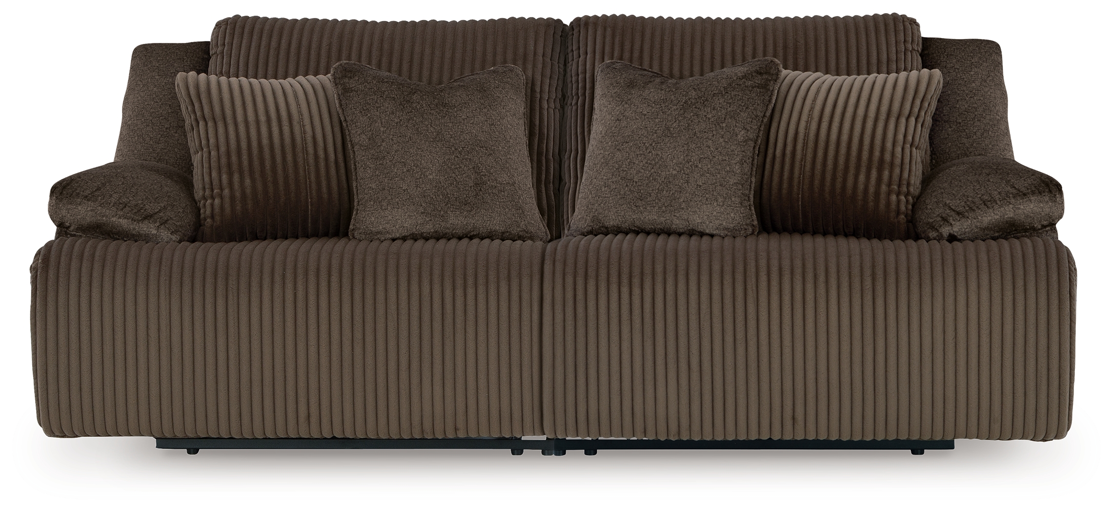Top Tier - 2-Piece Reclining Sectional Loveseat - Chocolate