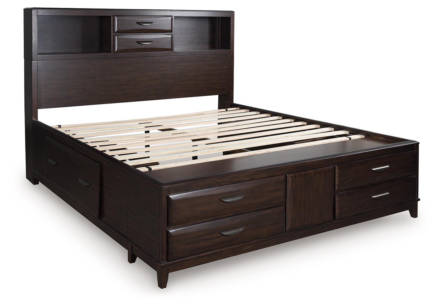 Vanmore - California King Storage Bed - Dark Brown