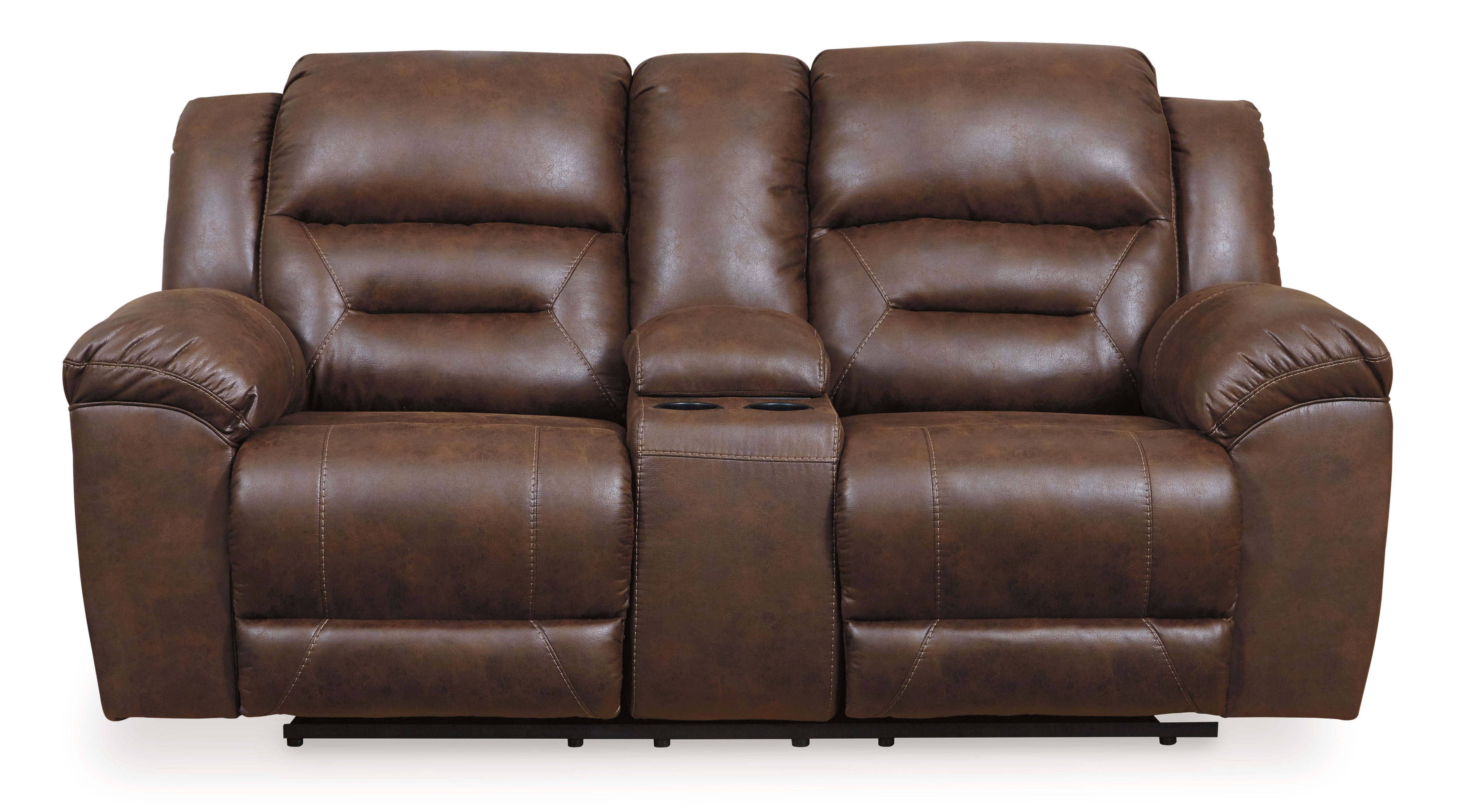 Stoneland - DBL Rec Loveseat w/Console - Chocolate