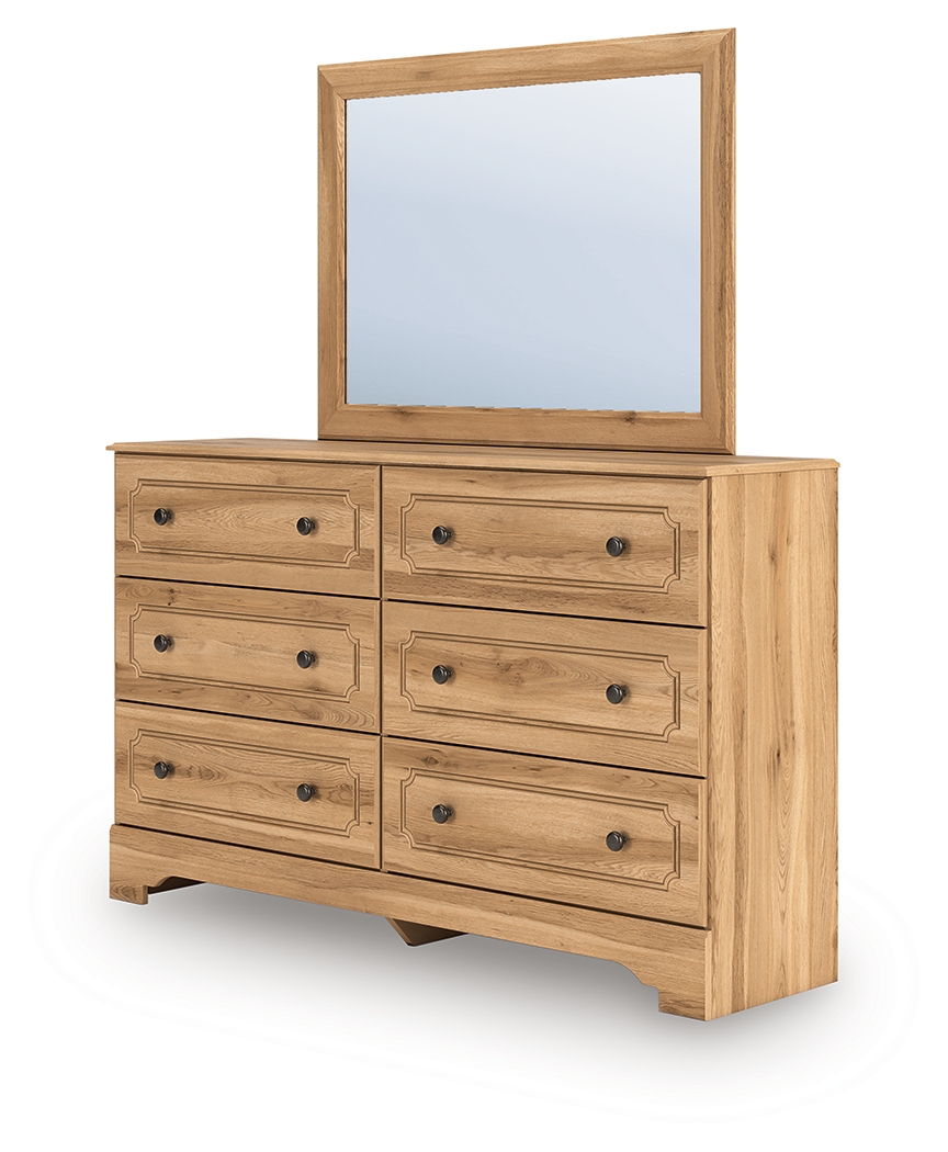 Aleaport - Dresser and Mirror - Warm Brown