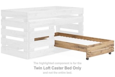 Larstin - Twin Loft Caster Bed - Brown