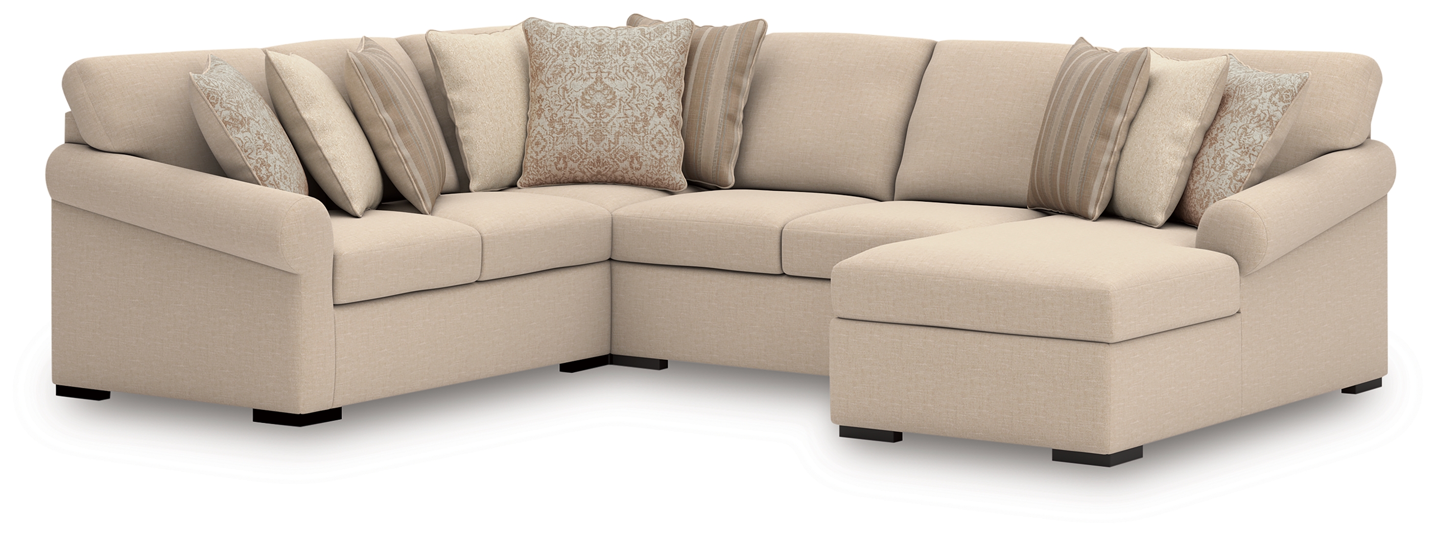 LadyMae - 4-Piece Sectional With RAF Corner Chaise - Twill
