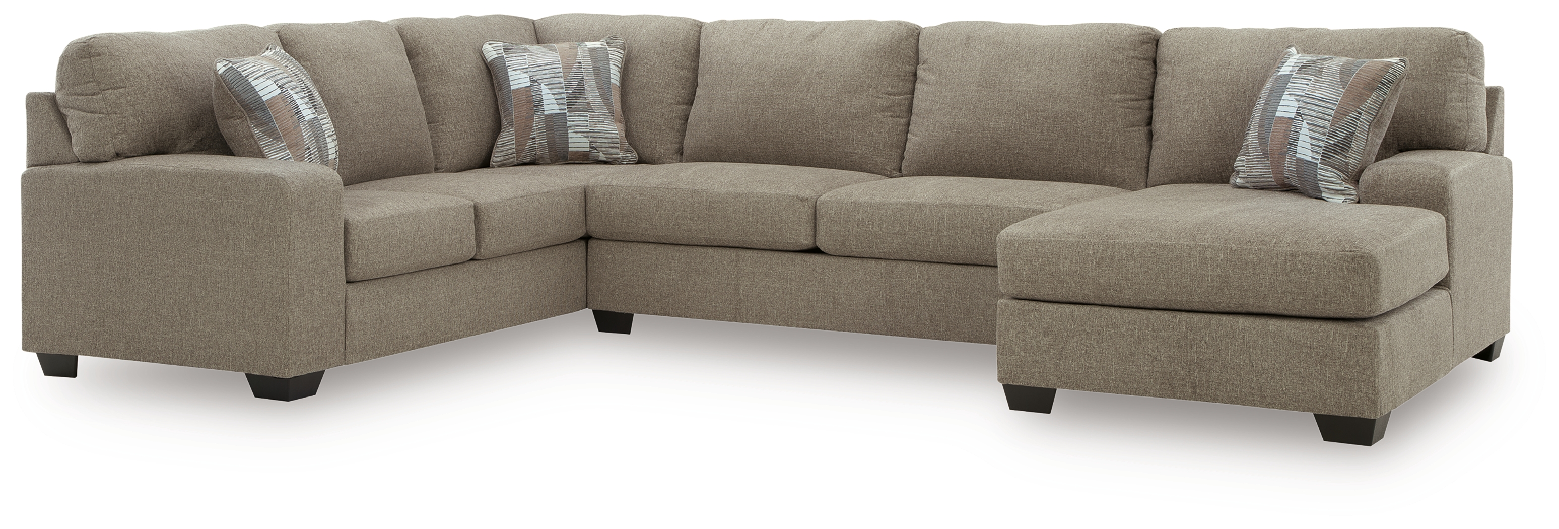 Newellen - 3-Piece Sectional With RAF Chaise And LAF Sofa - Beige