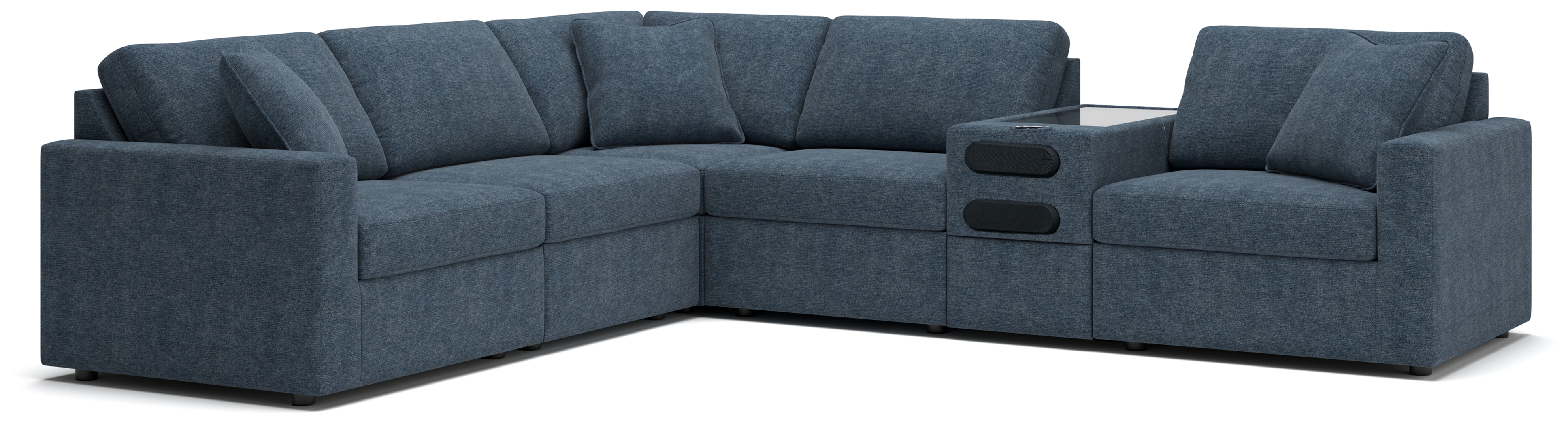 Modmax - 6-Piece Sectional With Audio System Console - Ink