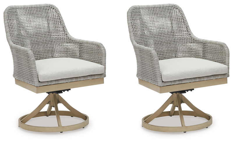 Seton Creek - Swivel Chair With Cushion (Set of 2) - Gray