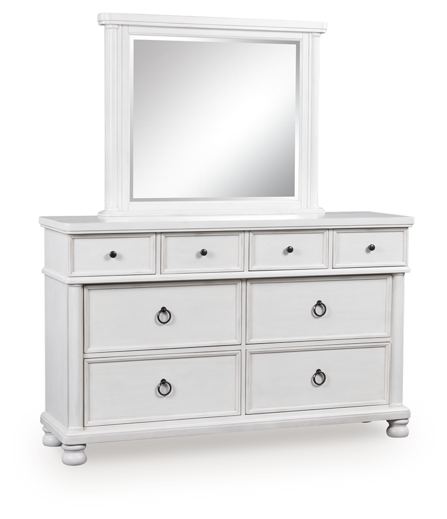 Rowlenstown - Dresser And Mirror - Antique White