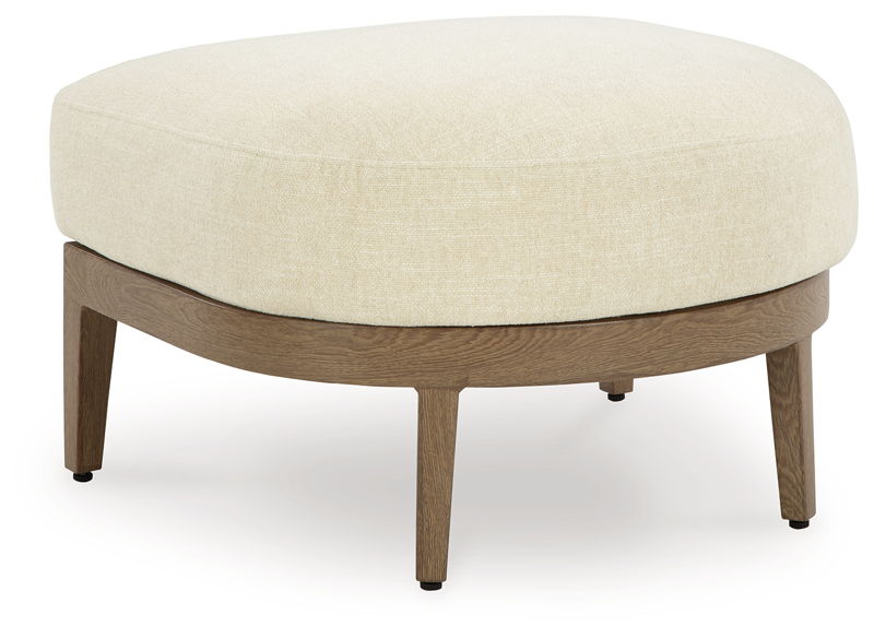 Serene Bay - Ottoman With Cushion - Dark Brown / White