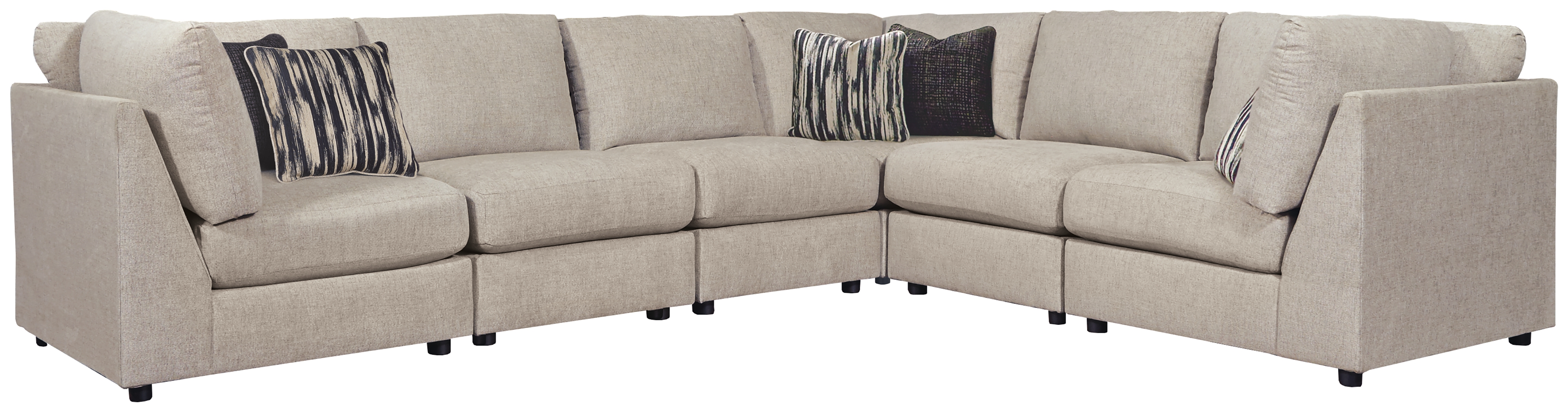 Kellway - Armless Chairs Corner 6 Pc Sectional - Bisque