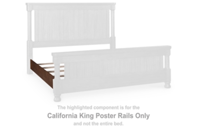 Rowlenstown - California King Poster Rails - Brown