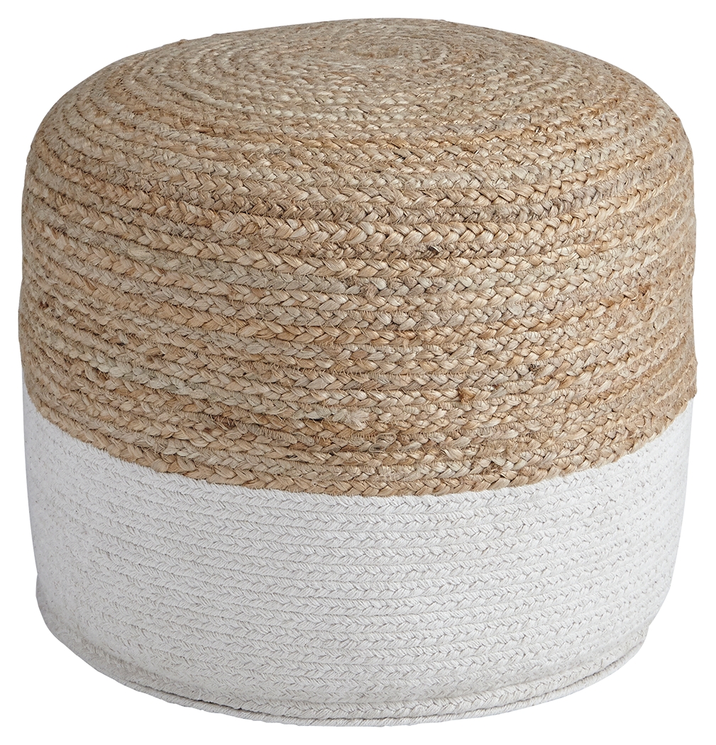 Sweed Valley - Pouf - Round - Natural / White