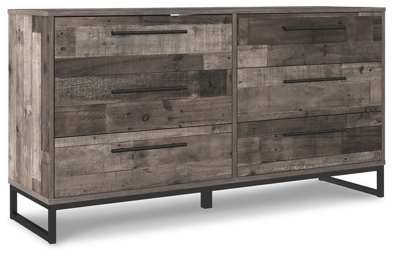Neilsville - Six Drawer Dresser - Black / Gray