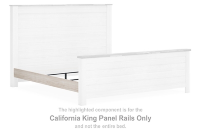 Willowton - Cal King Panel Rails - Whitewash