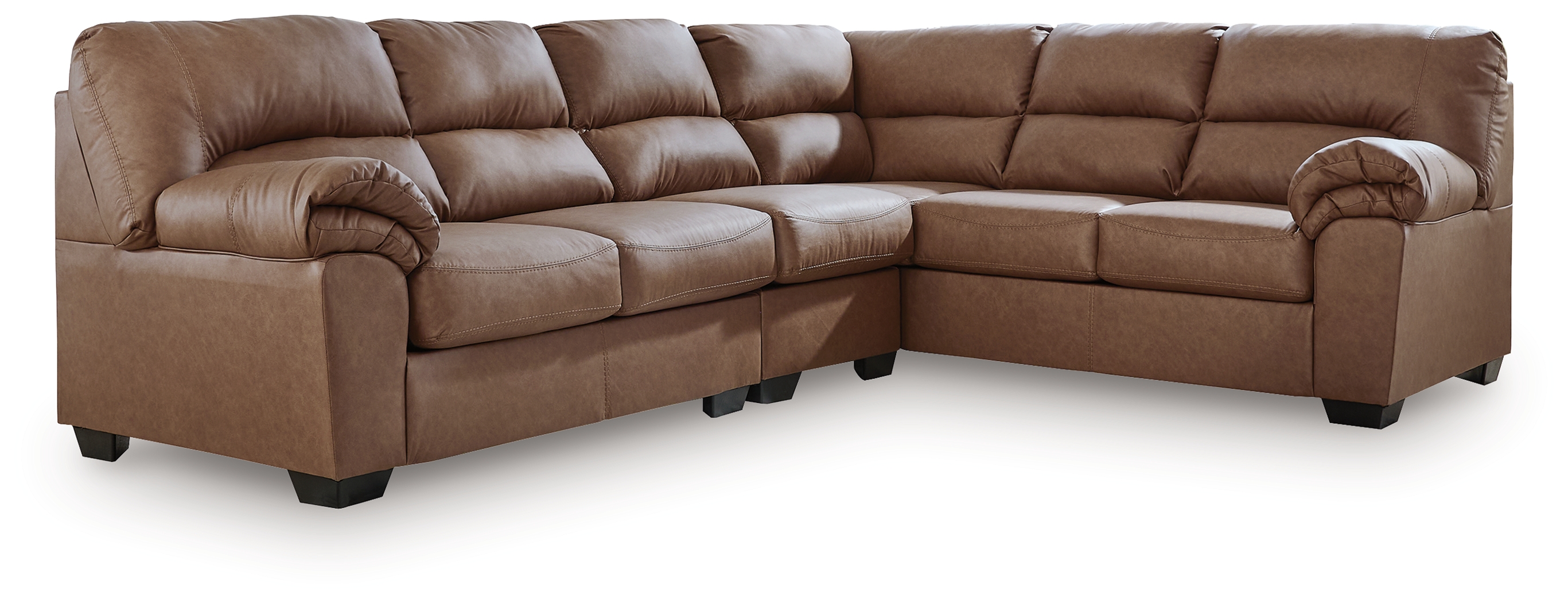 WillowBend - 3-Piece Sectional With RAF Sofa With Corner Wedge - Caramel
