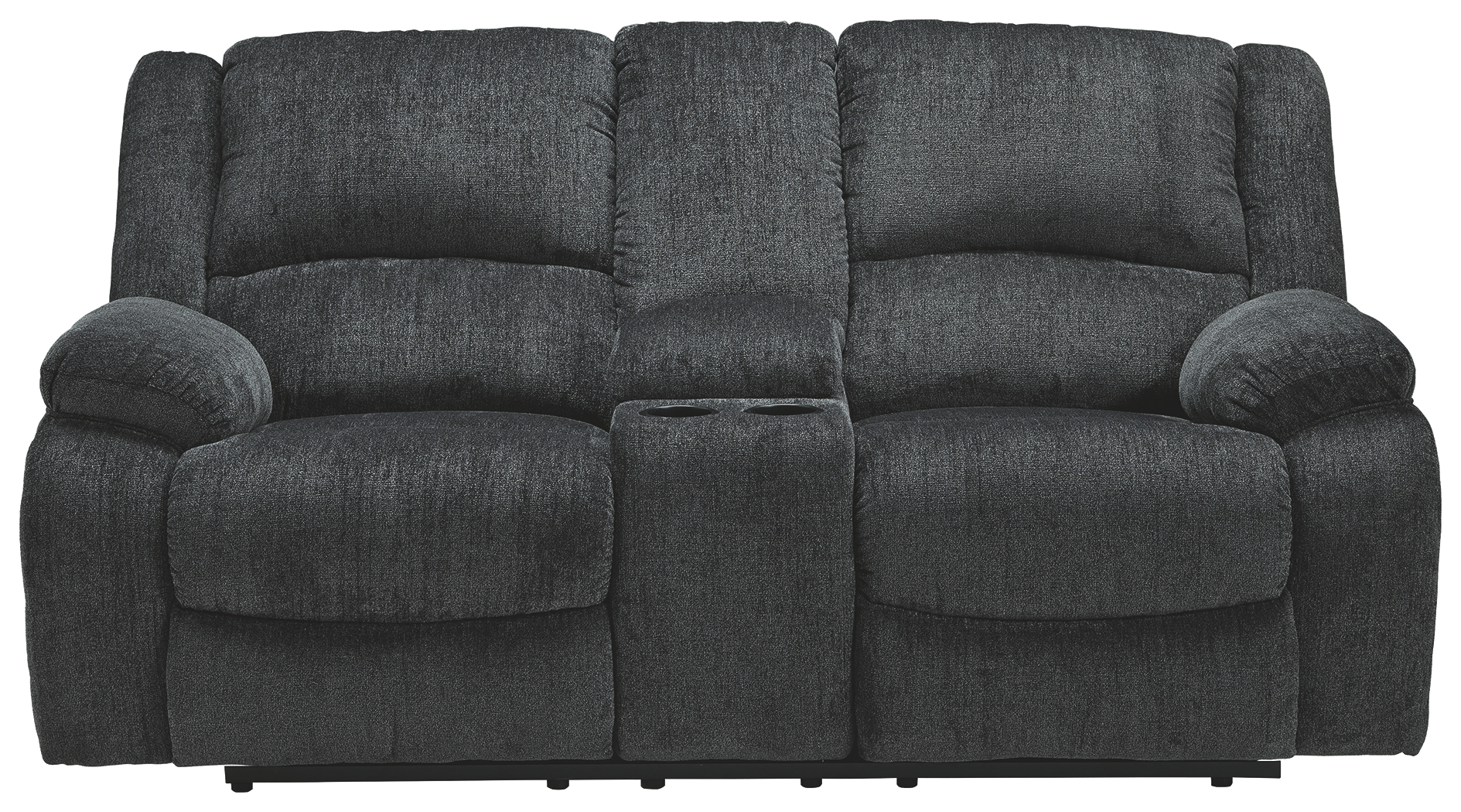 Draycoll - DBL Rec Loveseat w/Console - Dark Gray