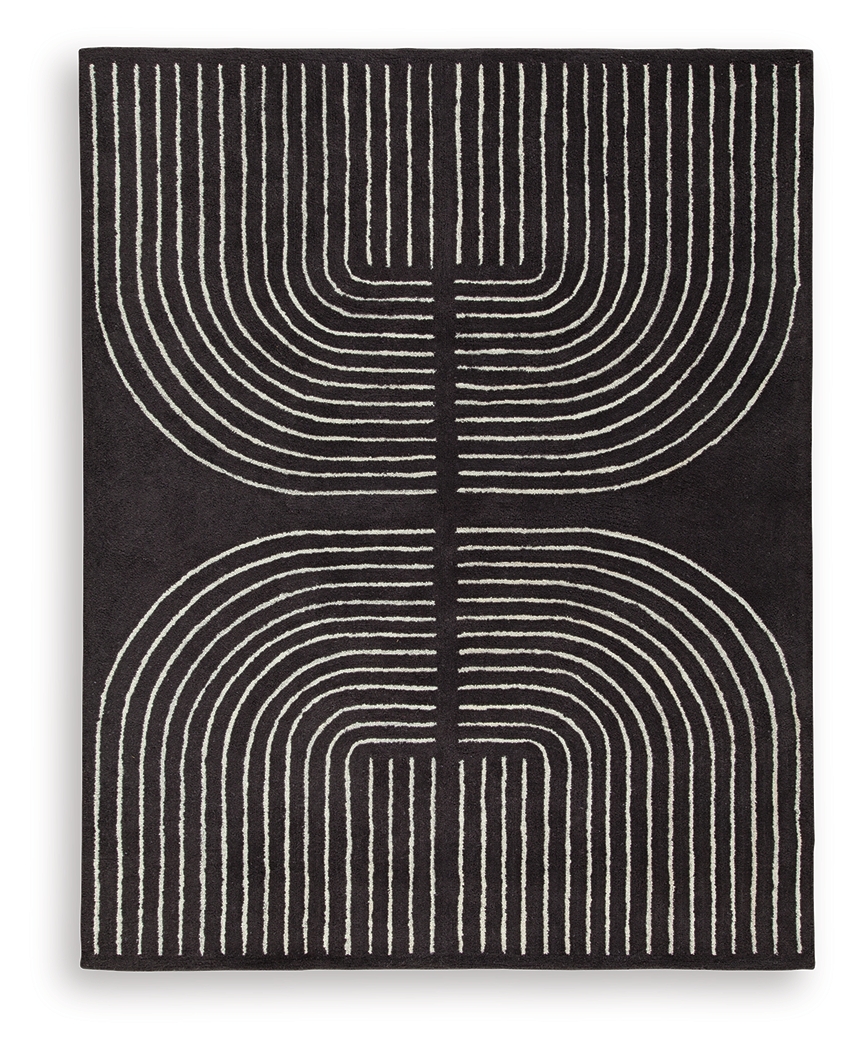 Eldonmore - 8' x 10' Rug - Black / Ivory