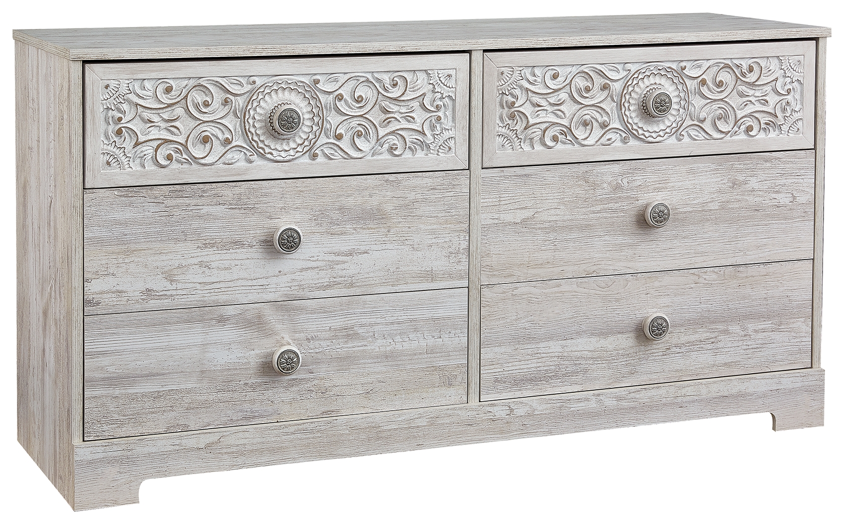 Paxberry - Six Drawer Dresser - Weatherworn - Whitewash