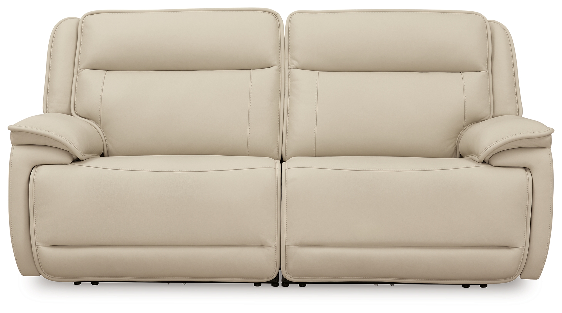 Double Deal - 2-Piece Power Reclining Loveseat Sectional - Almond