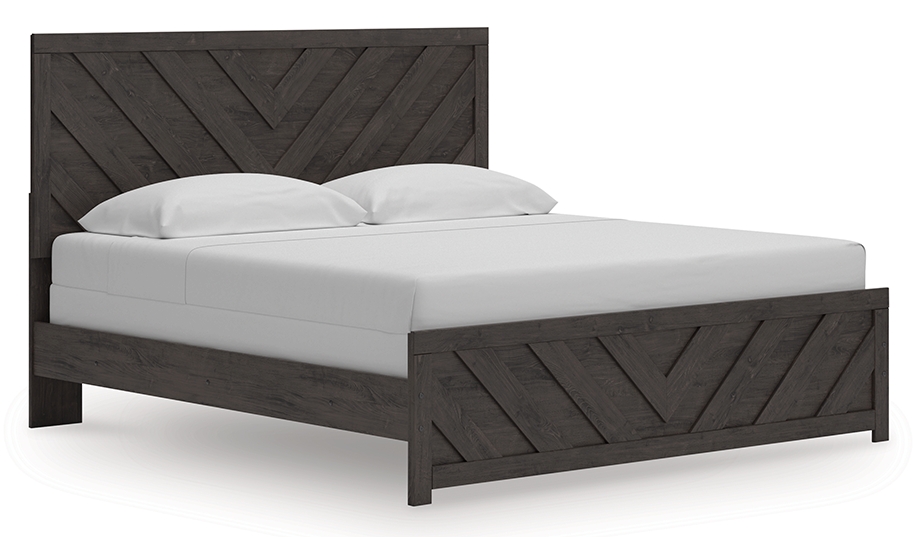 Prendonea - King Panel Bed - Charcoal