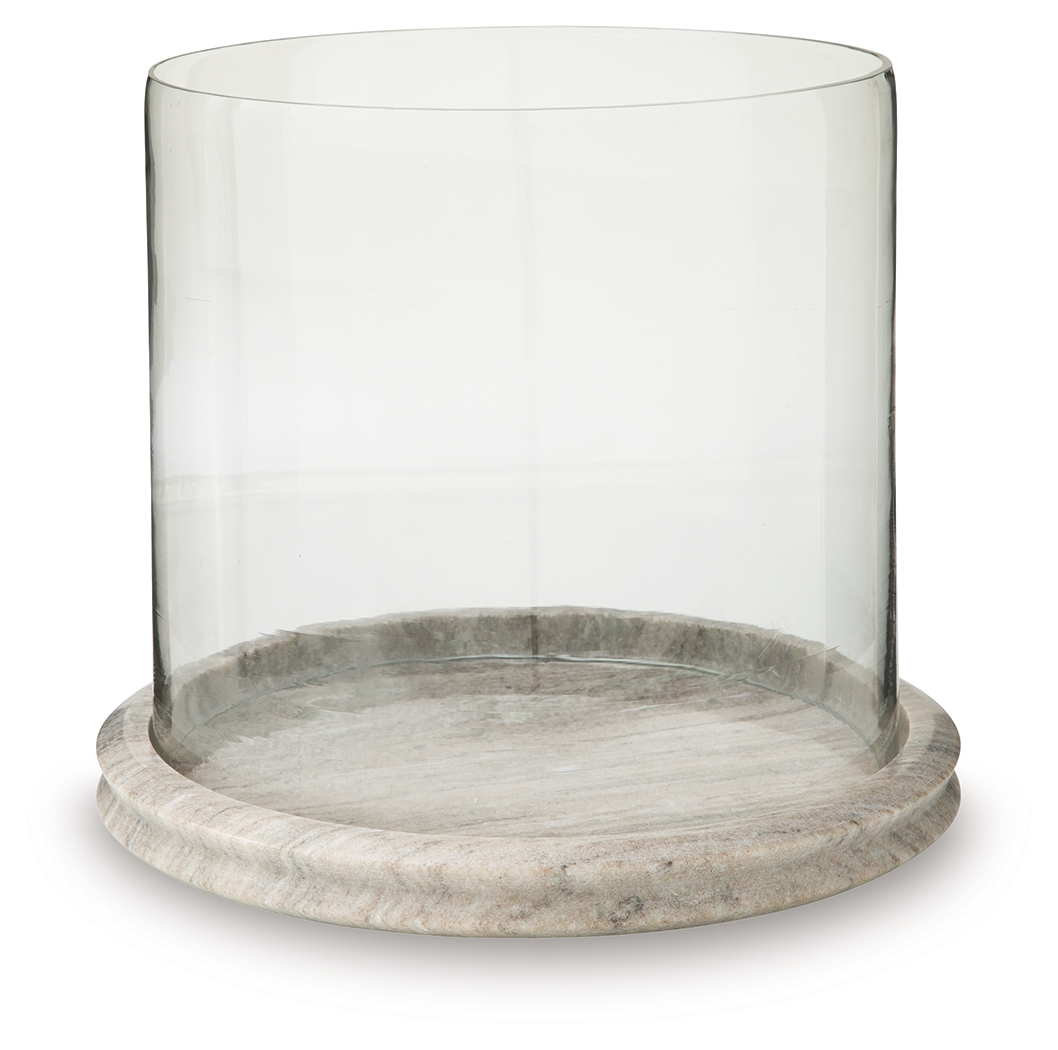 Saskia - Candle Holder - Clear / Beige