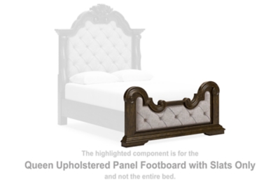 Maylee - Queen Upholstered Panel Footboard With Slats - Dark Brown
