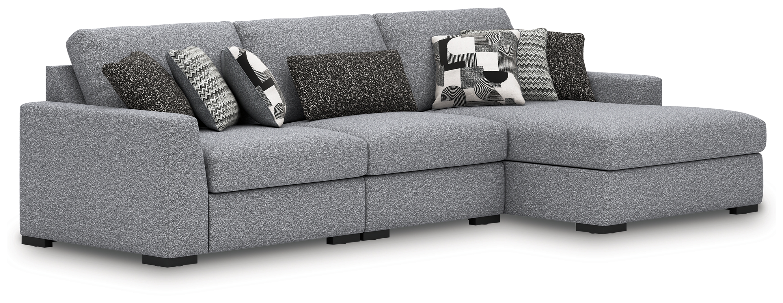 Bealton - 3-Piece Sectional With RAF Corner Chaise - Salt and Pepper