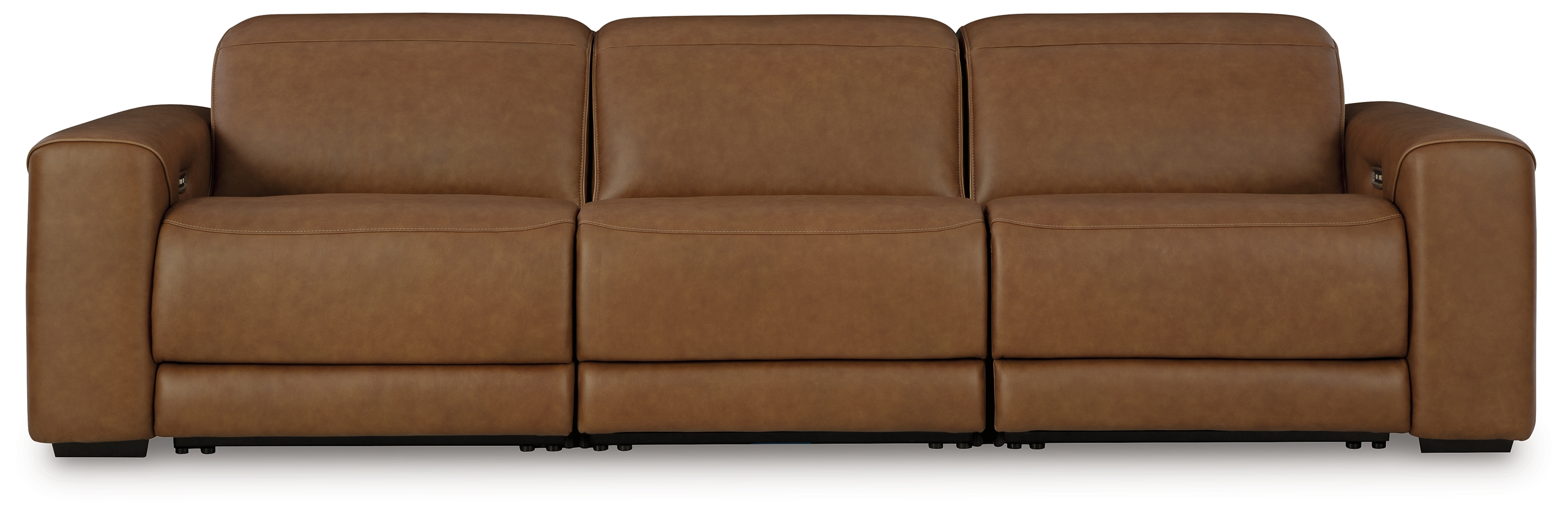Magic Man - 3-Piece Power Reclining Sectional Sofa With Armless Chair With Manual Headrest - Caramel