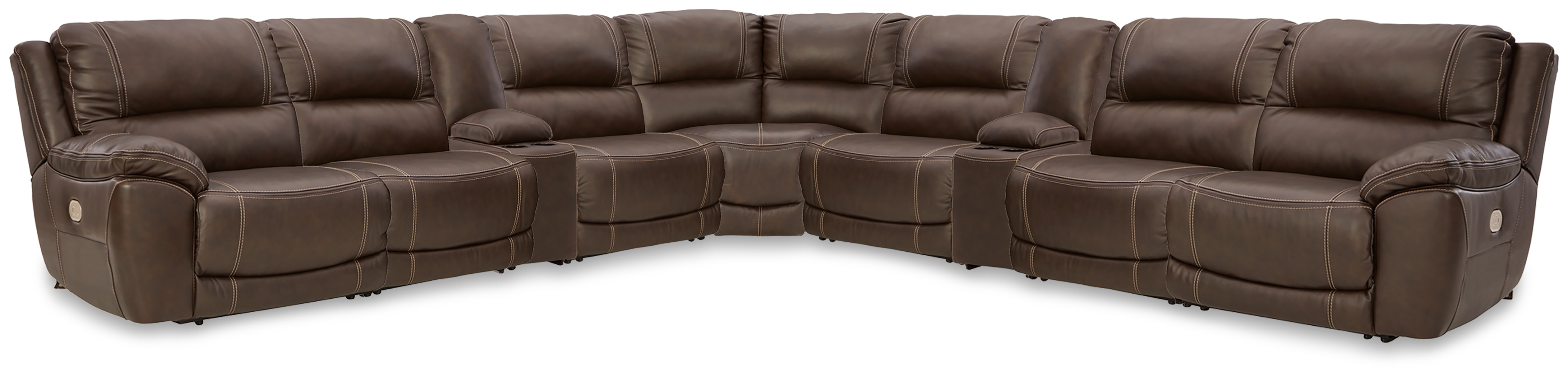 Dunleith - 9-Piece Power Reclining Sectional - Chocolate