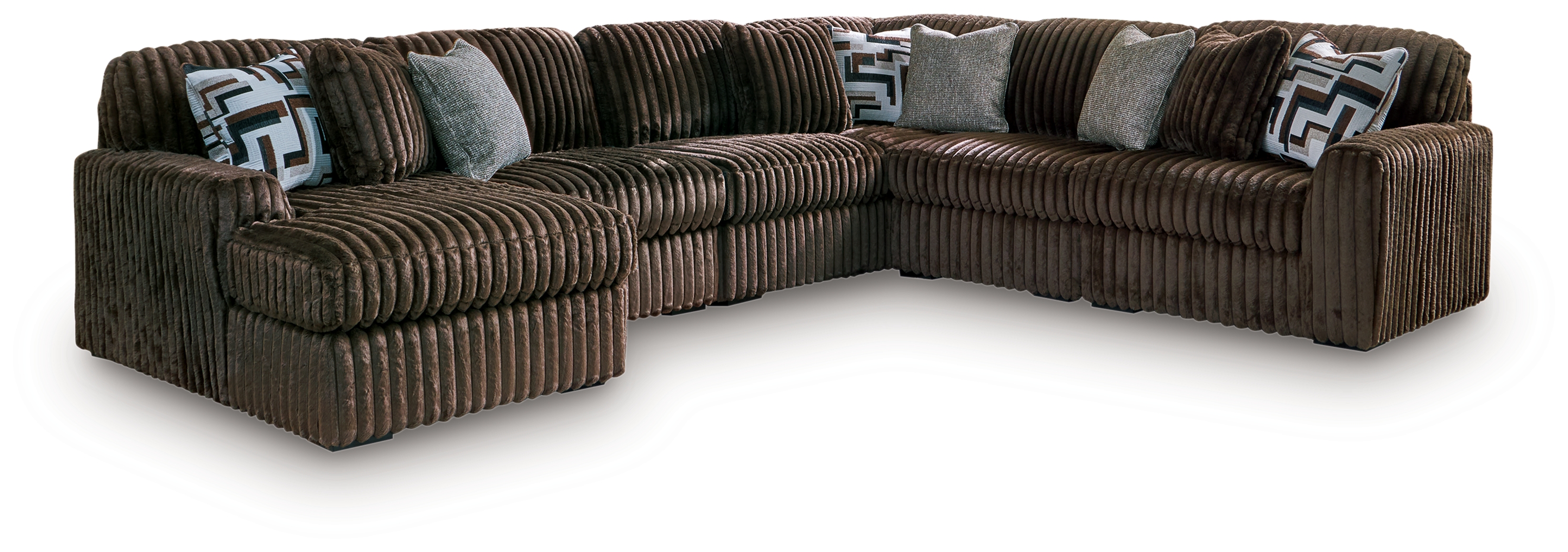 Midnight-Madness - 6-Piece Sectional With LAF Corner Chaise - Chocolate