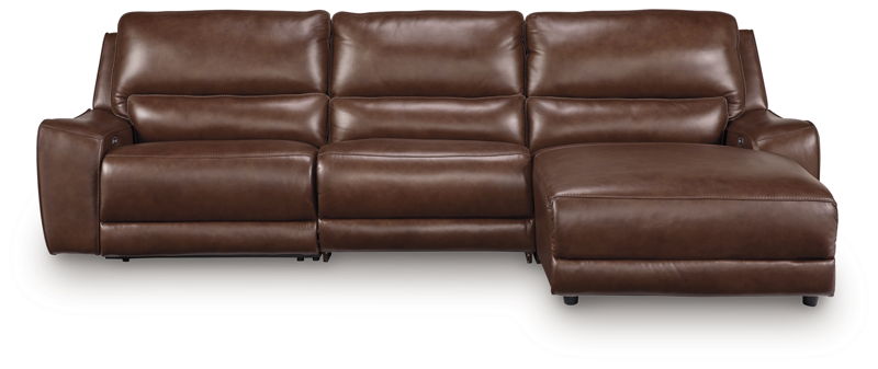 DeepWakes - 3-Piece Power Reclining Sofa With RAF Press Back Power Chaise - Canyon