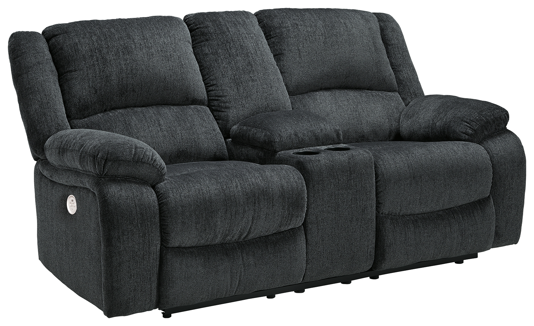Draycoll - Dbl Rec Pwr Loveseat W/Console - Slate