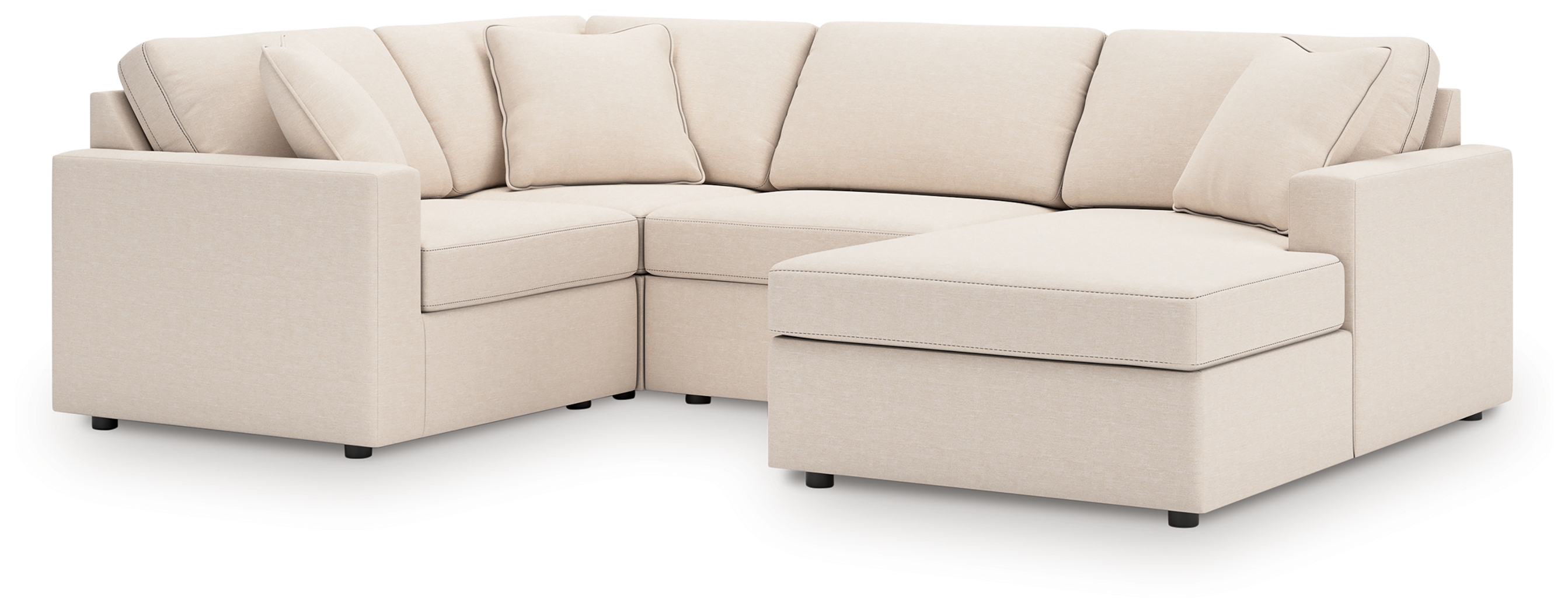Modmax - 4-Piece Sectional With Raf Corner Chaise, With Laf Corner Chair - Oyster
