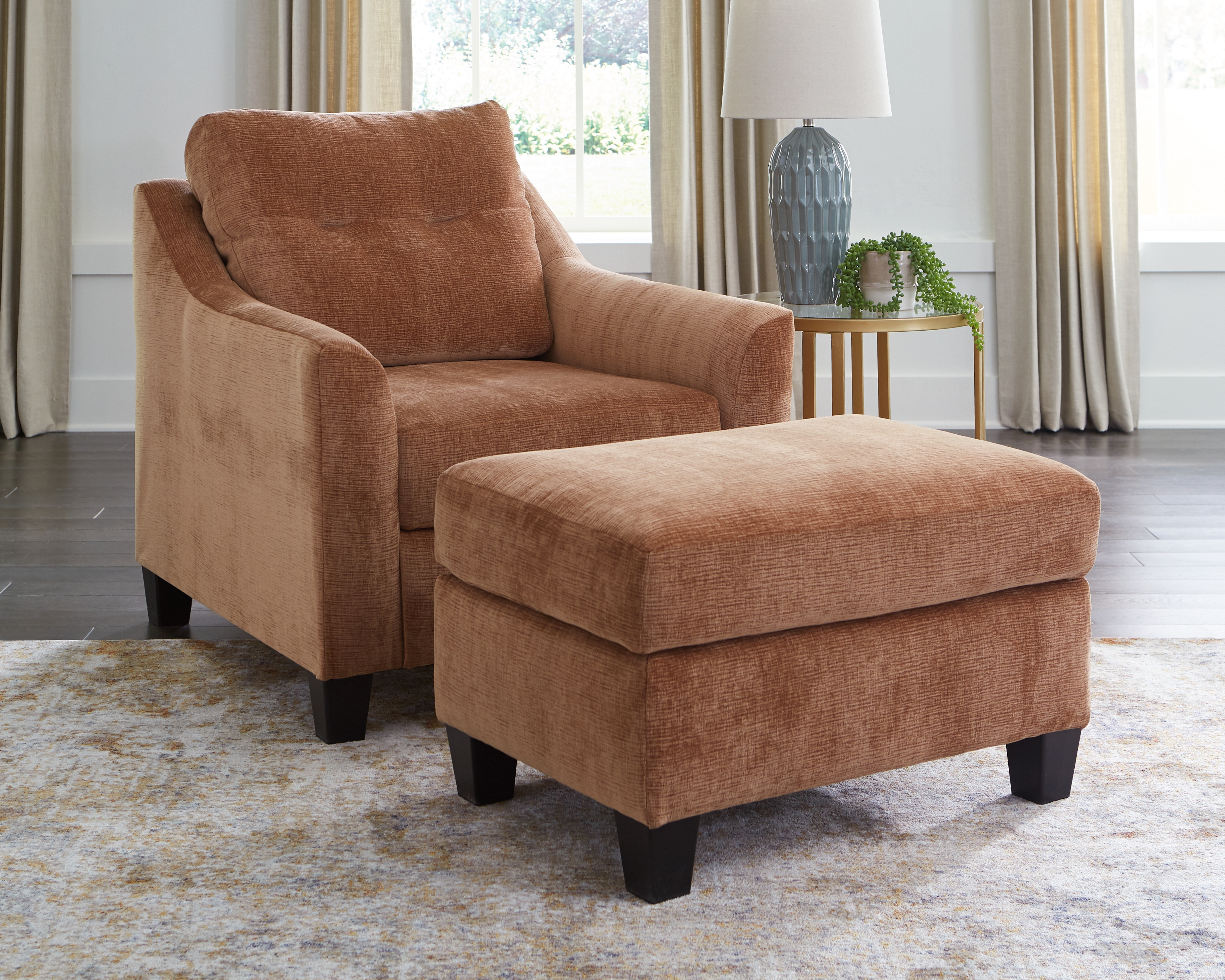 Amity Bay - 2 Pc. - Chair, Ottoman - Clay