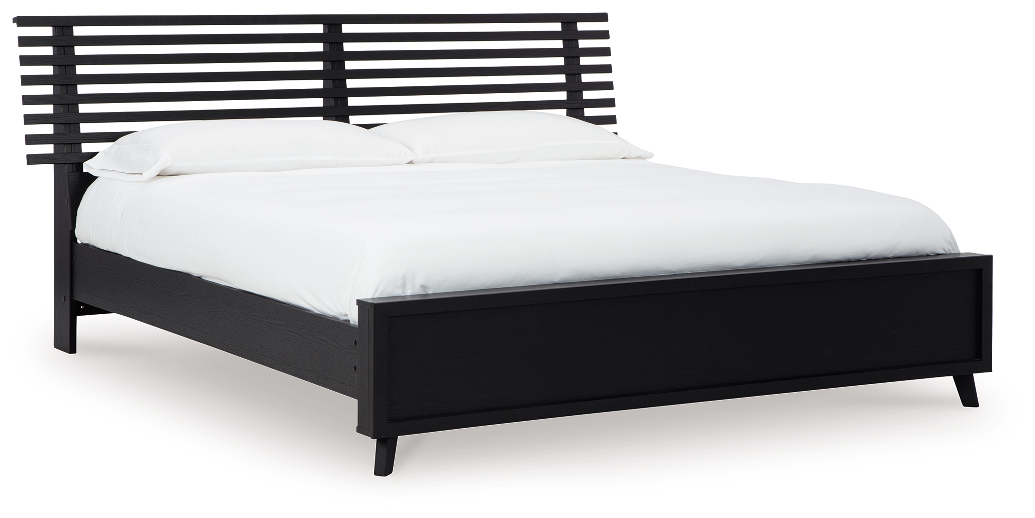 Danziar - King Slat Panel Bed - Black