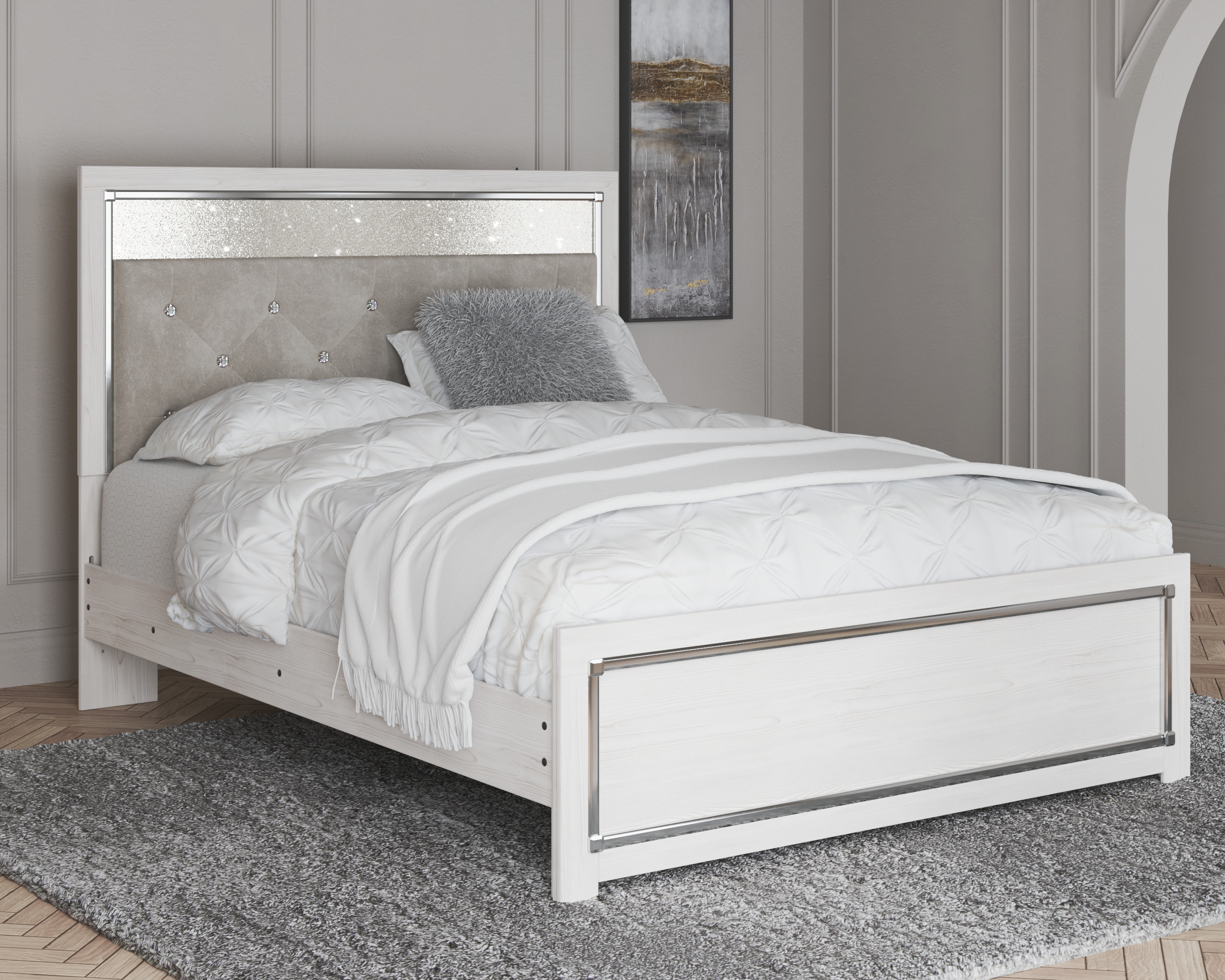 Altyra - Queen Panel Bed - White